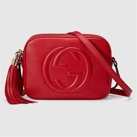 gucci soho leather disco bag red|gucci soho disco bag price.